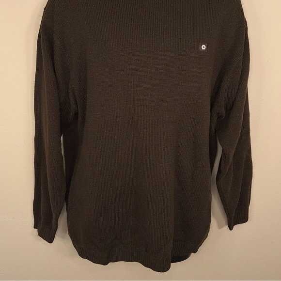 VINTAGE SOUTH POLE BROWN RIBBED SWEATER MENS 90’s TURTLENECK LONG SLEEVE - Picture 2 of 12